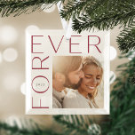 Moderne forever koppels foto & jaar glas ornament<br><div class="desc">Viel je huwelijk of verloving in met dit elegante glazen siermiddel met een favoriete bruiloft of verloving foto,  voorzien van "FOREVER" in een modern letterschrift. Het jaar staat in de letter "O".</div>