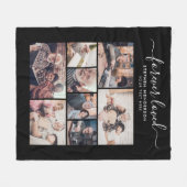 Moderne 'Forever Loved' 8-foto-collage-herdenkings Fleece Deken (Voorkant (Horizontaal))