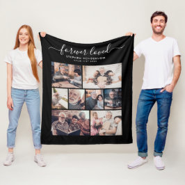 Moderne 'Forever Loved' 8-foto-collagetribute Fleece Deken