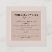 Moderne Forever Permanente Sieraden Zorg Vierkante Visitekaartje (Achterkant)