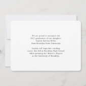 Moderne formele Afstudeerders klasse van het Foto  Aankondiging (Achterkant)