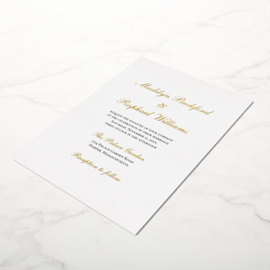 Moderne formele elegantie bruiloft folie uitnodiging (Gedraaid)