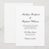 Moderne formele elegantie bruiloft kaart (Voorkant / Achterkant)