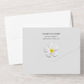 Moderne, formele Klassic, wit op donkergrijs, huwe All In One Uitnodiging (Achterkant)