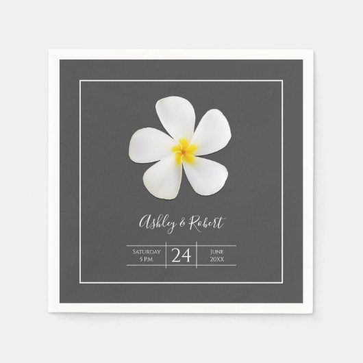 Moderne, formele Klassic, wit op donkergrijs, huwe Servet (Voorkant)