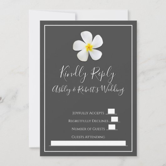 Moderne, formele Klassic, wit op donkergrijs, RSVP Kaart (Voorkant)