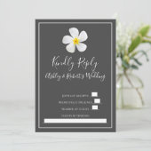 Moderne, formele Klassic, wit op donkergrijs, RSVP Kaart (Staand voorkant)