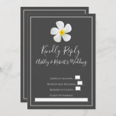 Moderne, formele Klassic, wit op donkergrijs, RSVP Kaart (Voorkant / Achterkant)