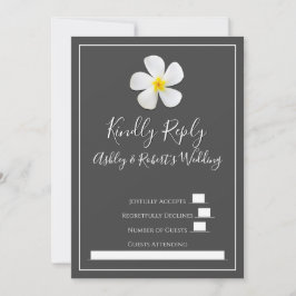 Moderne, formele Klassic, wit op donkergrijs, RSVP Kaart