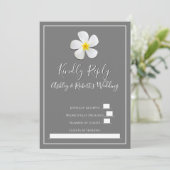 Moderne, formele Klassic, wit op grijs, RSVP Kaart (Staand voorkant)