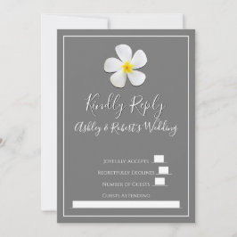 Moderne, formele Klassic, wit op grijs, RSVP Kaart