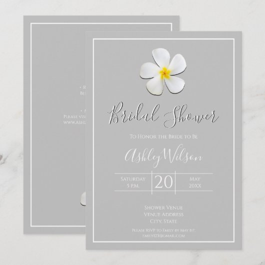 Moderne, formele Klassic, wit op lichtgrijs, bruin Kaart (Voorkant / Achterkant)