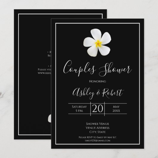 Moderne, formele Klassic, wit op zwart, paren Kaart (Voorkant / Achterkant)