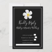 Moderne, formele Klassic, wit op zwarte bruiloft R Kaart (Voorkant)