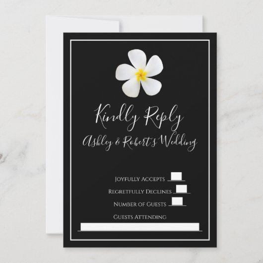 Moderne, formele Klassic, wit op zwarte bruiloft R Kaart (Voorkant)