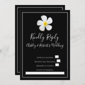 Moderne, formele Klassic, wit op zwarte bruiloft R Kaart (Voorkant / Achterkant)