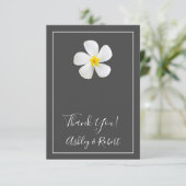 Moderne Formele Klassieker, Wit op Donkergrijs, Tr Bedankkaart (Staand voorkant)