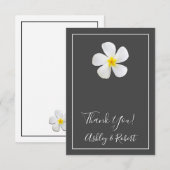 Moderne Formele Klassieker, Wit op Donkergrijs, Tr Bedankkaart (Voorkant / Achterkant)