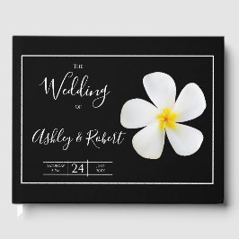 Moderne Formele Klassieker, Wit op Zwart, Trouwen Gastenboek