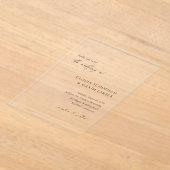 Moderne formele minimale elegante bruiloft acryl uitnodigingen (Laagn)