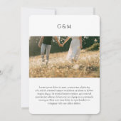 Moderne formele minimale elegante bruiloft kaart (Achterkant)