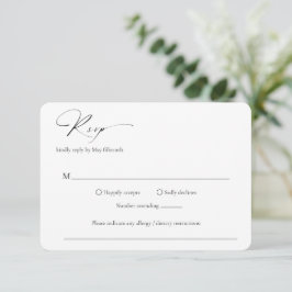 Moderne formele minimale elegante bruiloft RSVP kaartje