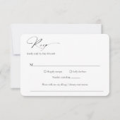 Moderne formele minimale elegante bruiloft RSVP kaartje (Voorkant)