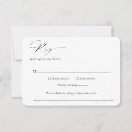 Moderne formele minimale elegante bruiloft RSVP kaartje