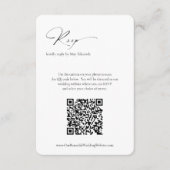 Moderne formele minimale QR-code Elegante bruiloft RSVP Kaartje (Voorkant)