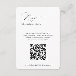 Moderne formele minimale QR-code Elegante bruiloft RSVP Kaartje