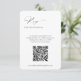 Moderne formele minimale QR-code Elegante bruiloft RSVP Kaartje