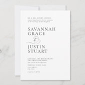 Moderne formele zwart-wit bruiloft kaart (Voorkant)