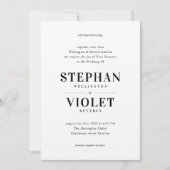 Moderne formele zwart-wit hedendaagse bruiloft kaart (Voorkant)