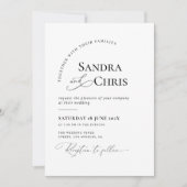 Moderne formele zwart-wit huwelijksuitnodiging kaart (Voorkant)