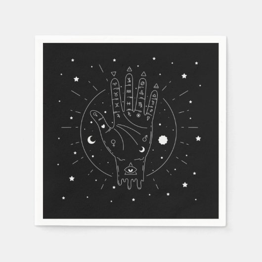 Moderne Fortune Teller Palmistry Mystic Servet (Voorkant)