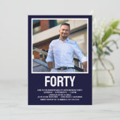 Moderne FORTY Foto 40ste verjaardagsfeestje Kaart (Staand voorkant)