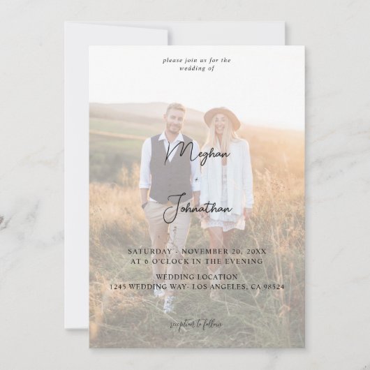 Moderne foto 11 Vertical Wedding Kaart (Voorkant)