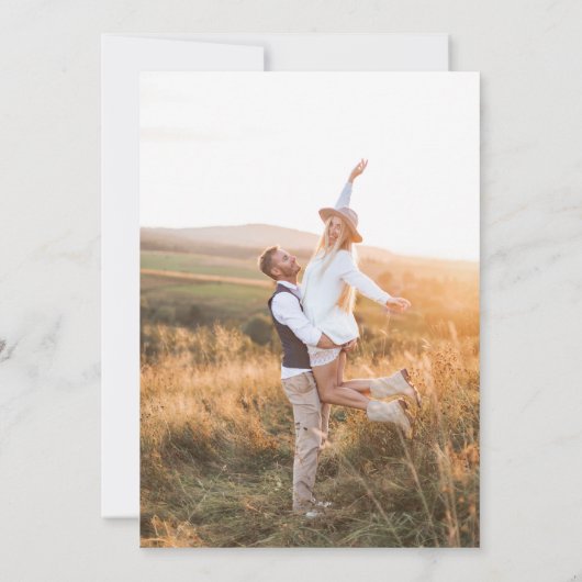 Moderne foto 11 Vertical Wedding Kaart (Achterkant)