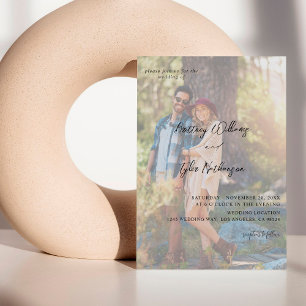 Moderne foto 12 Vertical Wedding Kaart