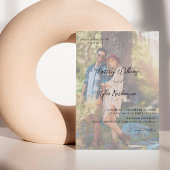 Moderne foto 12 Vertical Wedding Kaart