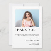 Moderne Foto 2022 Afstuderen Wit Dank u Bedankkaart (Voorkant)