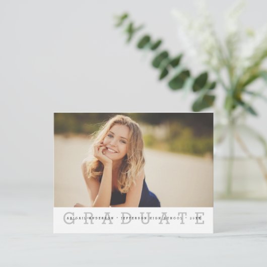 Moderne Foto 2023 Afstuderen Aankondiging Briefkaa Briefkaart (Staand voorkant)