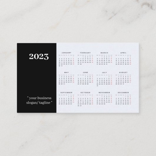 Moderne Foto 2023 Agenda Visitekaartje (Achterkant)