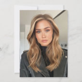 Moderne foto 21e verjaardag wit zwart kaart (Achterkant)