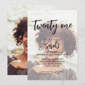 Moderne foto 21ste verjaardag kaart (Voorkant / Achterkant)