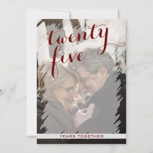 Moderne foto 25e trouwdag uitnodiging (Voorkant)