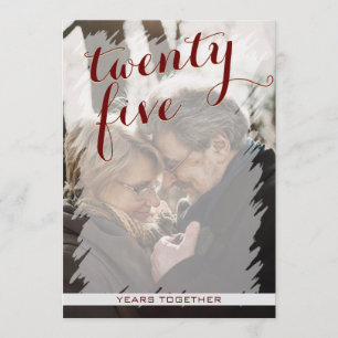 Moderne Foto 25th Wedding Jubileum Uitnodiging
