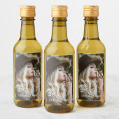 Moderne foto 30e verjaardag Party Script Custom Wijn Etiket (Flessen)