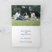 Moderne foto 3 jaar blauw feestdagen kaart (Binnen)