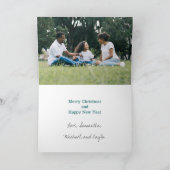 Moderne foto 3 jaar Blauwgroen Feestdagen Kaart (Binnen)